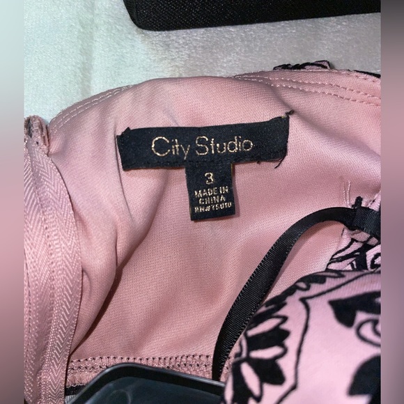City Studio Pink/Black Prom Dress - Picture 4 of 4